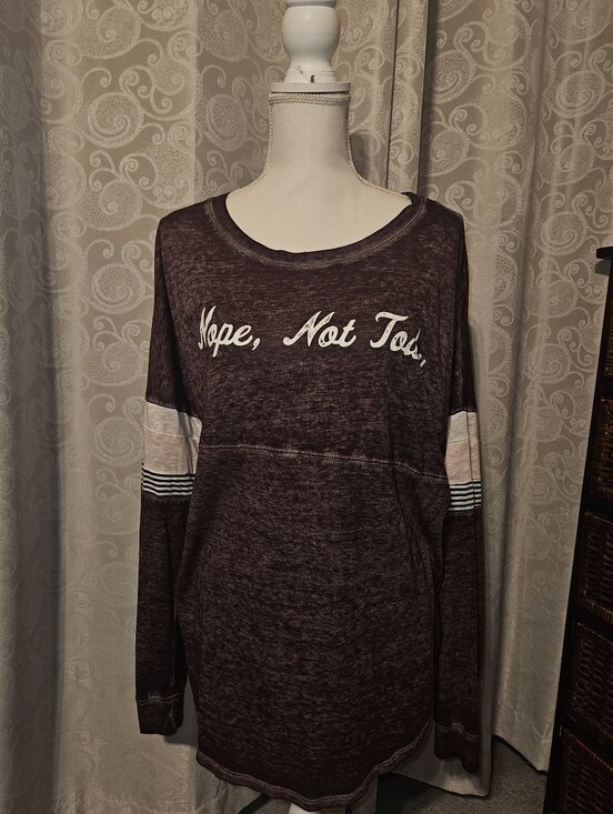 Maurices Tops - Maurices  "Nope, Not Today" Women's Long-Sleeve Graphic Top
